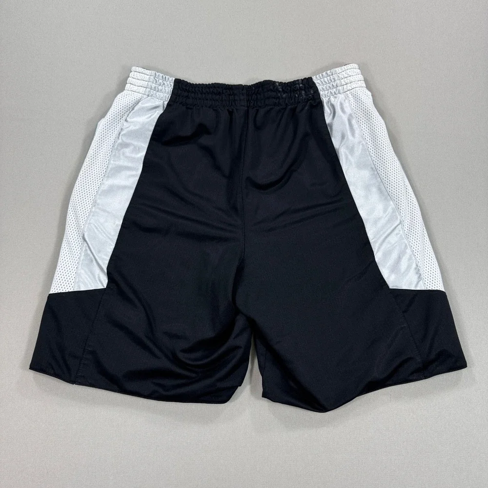 Nike Shorts Men's Large‎ White Black Reversible Basketball Drawstring Activewear - Picture 3 of 6